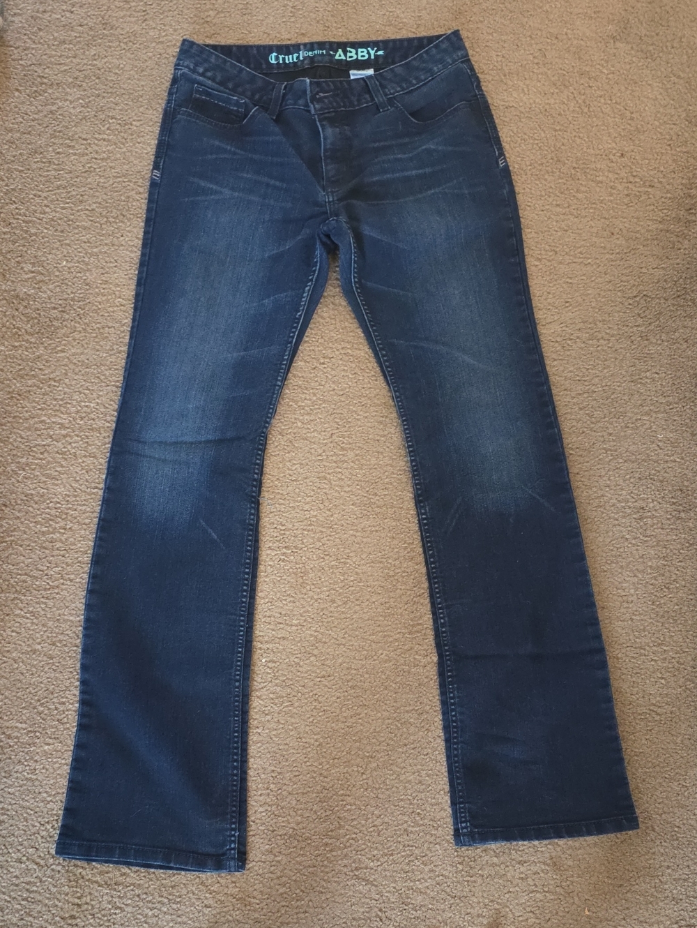 Cruel Abby Women's Boot-Cut Jeans in Dark Blue